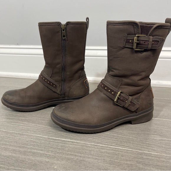 UGG Women's Jenise Winter Waterproof Insulated Rain Boots Stout Brown Size 5M US - Picture 7 of 11